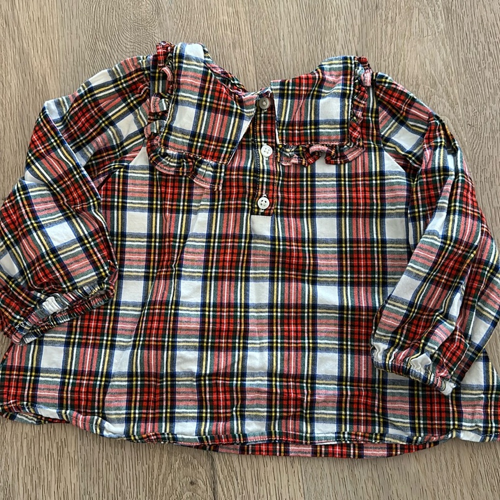Crewcuts plaid girls top XXS